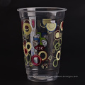 Plastic Clear Cup mit flachen Deckel für Smoothies